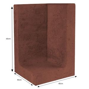 L-Element Hoek 40x40x60cm Corten