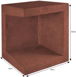 U-Element Hoek 40x40x50cm Corten