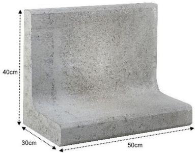 L-Element 50x30x40cm Grijs