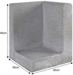 L-Element Hoek 30x30x40cm Grijs
