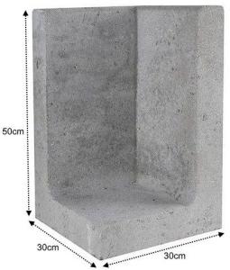 L-Element Hoek 30x30x50cm Grijs