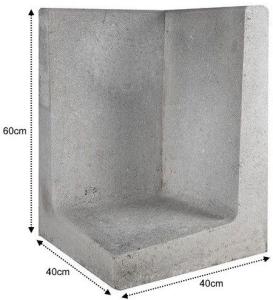 L-Element Hoek 40x40x60cm Grijs