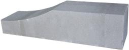 Palissade block wave 60x15x15cm Grijs