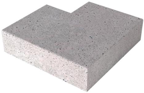 Schellevis Oud Hollandse traptrede massief hoek buiten 60-60x37x15cm Grijs