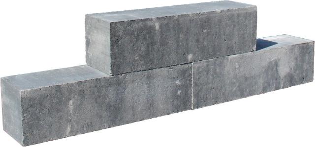 Classico Block 45x12,5x12,5cm Grijs/Zwart