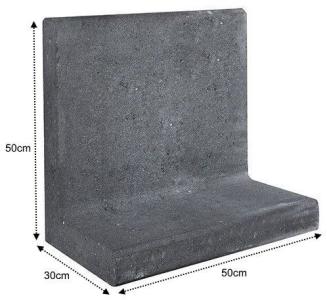 L-Element 50x30x50cm Zwart