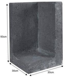 L-Element Hoek 30x30x50cm Zwart