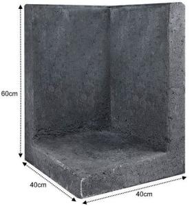 L-Element Hoek 40x40x60cm Zwart