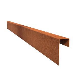 Cortenstaal U-profiel opsluitband 6x20x100cm eenzijdig lange kant 2.0