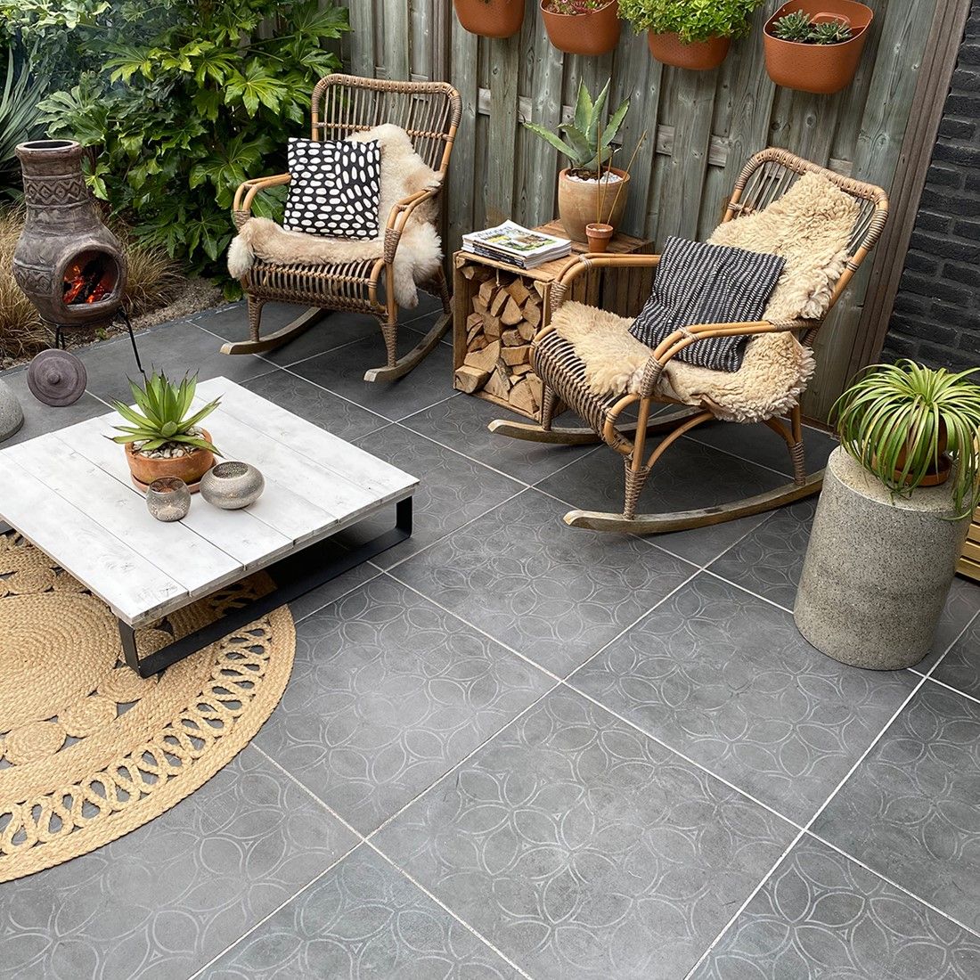 Cera3line 60x60x3cm Square Decor Anthracite