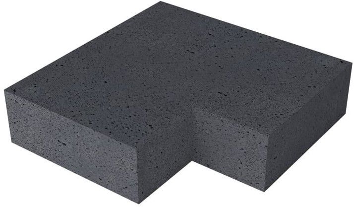 Schellevis Oud Hollandse traptrede massief hoek binnen 60-60x37x15cm Antraciet