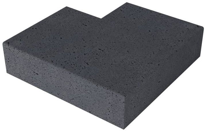 Schellevis Oud Hollandse traptrede massief hoek buiten 60-60x37x15cm Antraciet