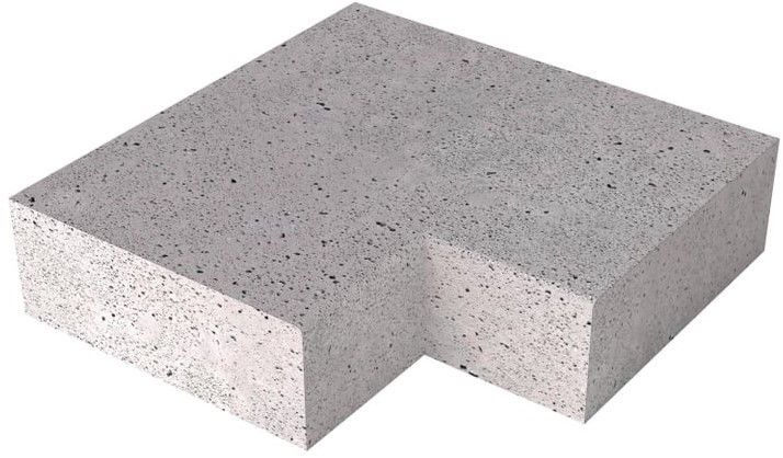 Schellevis Oud Hollandse traptrede massief hoek binnen 60-60x40x20cm Grijs